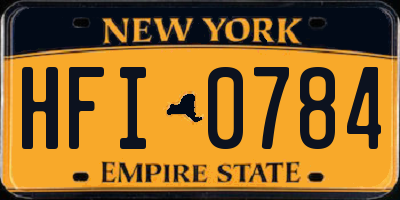 NY license plate HFI0784