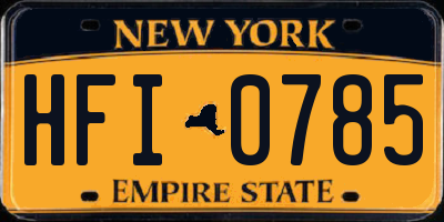 NY license plate HFI0785