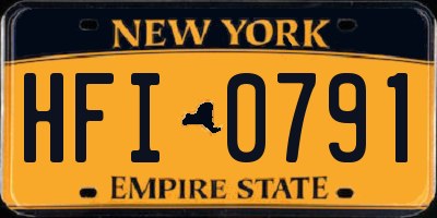 NY license plate HFI0791