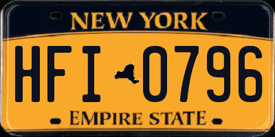 NY license plate HFI0796