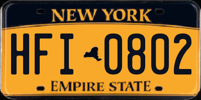 NY license plate HFI0802