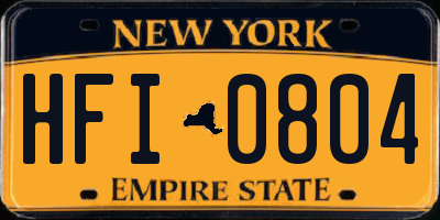 NY license plate HFI0804
