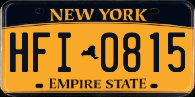 NY license plate HFI0815