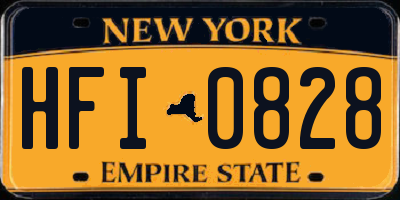 NY license plate HFI0828