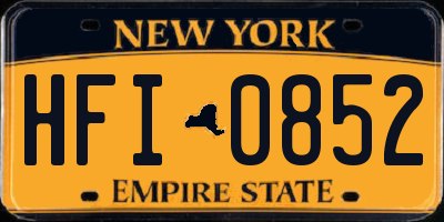 NY license plate HFI0852