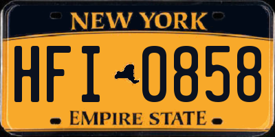 NY license plate HFI0858