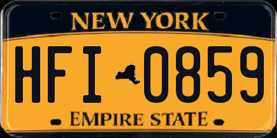 NY license plate HFI0859