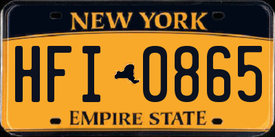 NY license plate HFI0865