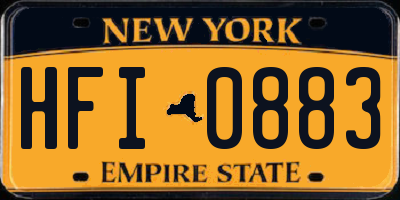 NY license plate HFI0883