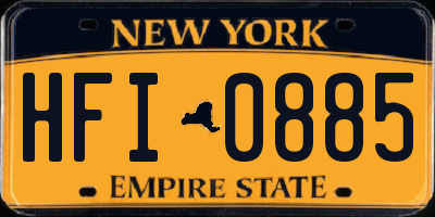 NY license plate HFI0885