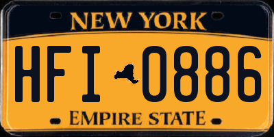NY license plate HFI0886
