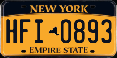 NY license plate HFI0893