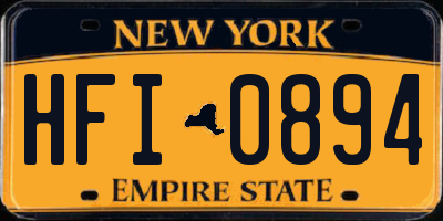 NY license plate HFI0894