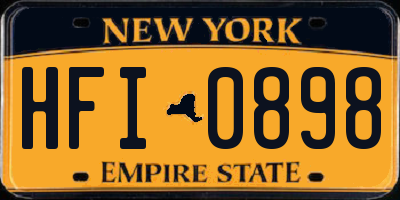 NY license plate HFI0898