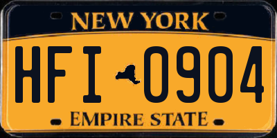 NY license plate HFI0904