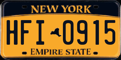 NY license plate HFI0915