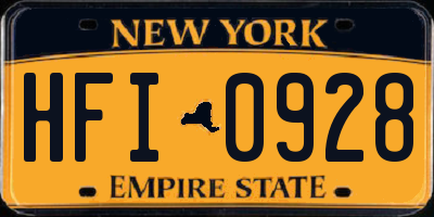 NY license plate HFI0928