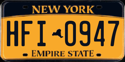 NY license plate HFI0947