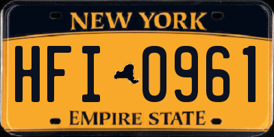 NY license plate HFI0961