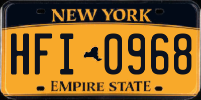 NY license plate HFI0968