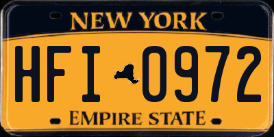 NY license plate HFI0972