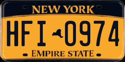 NY license plate HFI0974