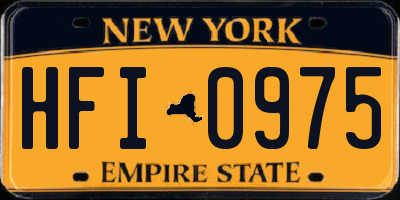 NY license plate HFI0975