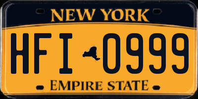 NY license plate HFI0999