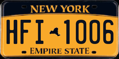 NY license plate HFI1006