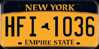NY license plate HFI1036