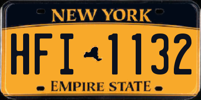 NY license plate HFI1132