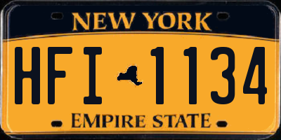 NY license plate HFI1134