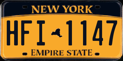 NY license plate HFI1147