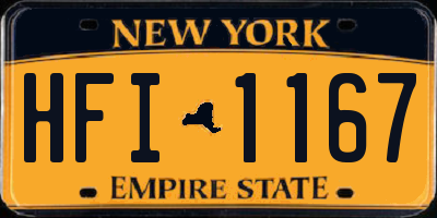 NY license plate HFI1167