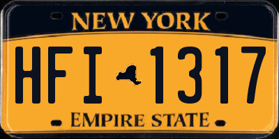 NY license plate HFI1317