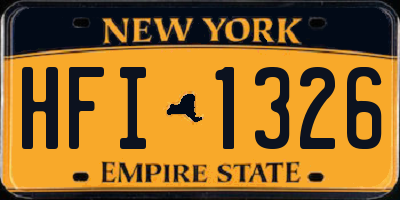 NY license plate HFI1326