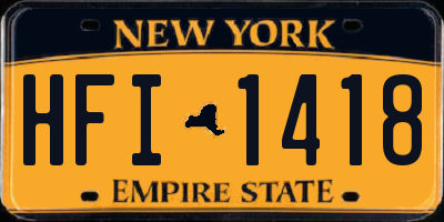 NY license plate HFI1418
