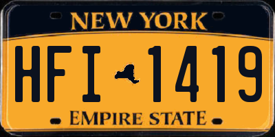 NY license plate HFI1419