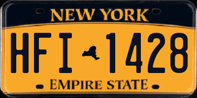 NY license plate HFI1428