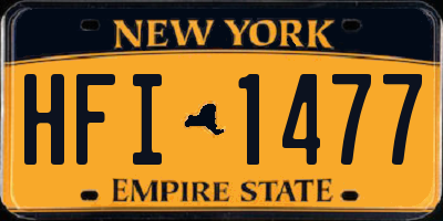 NY license plate HFI1477
