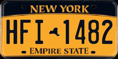 NY license plate HFI1482