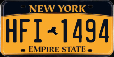 NY license plate HFI1494