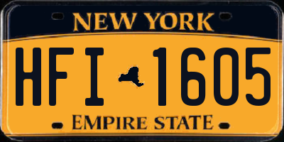 NY license plate HFI1605