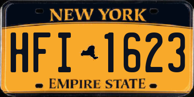 NY license plate HFI1623