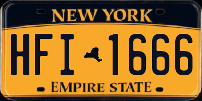 NY license plate HFI1666