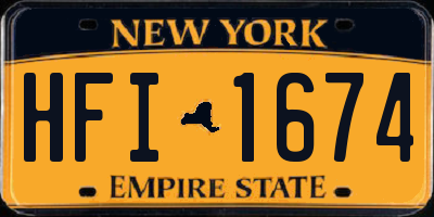 NY license plate HFI1674