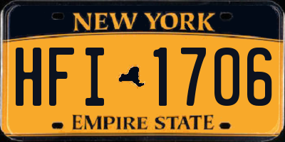 NY license plate HFI1706