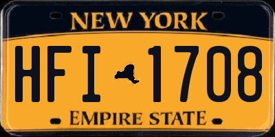 NY license plate HFI1708