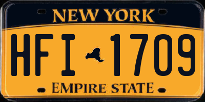 NY license plate HFI1709