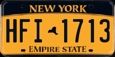 NY license plate HFI1713